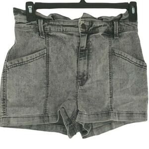 Universal Thread Short Women's Size 8 High Rise Acid Wash Paper Bag Waist Denim